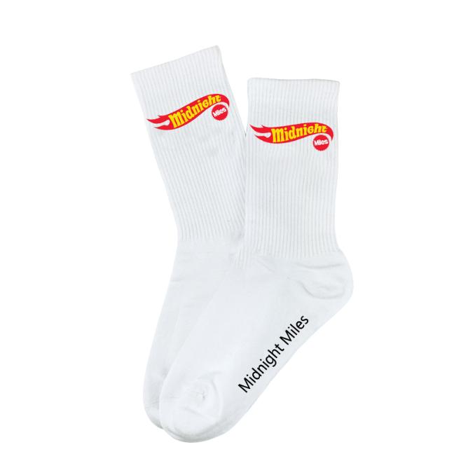 MIDNIGHT MILES SOCKS - WHITE